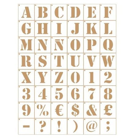Stencil Lettere dell'Alfabeto Stile Ferro Su Misura A4 di trasferimento 